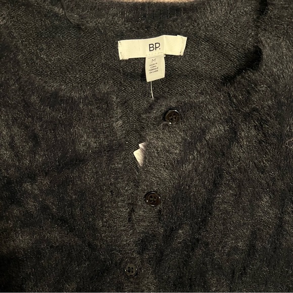 BP Fuzzy Black Cardigan Sweater with buttons - Picture 2 of 5